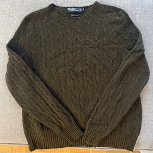 Vintage 1980s 100% Cashmere Polo Ralph Lauren Cableknit Sweater
